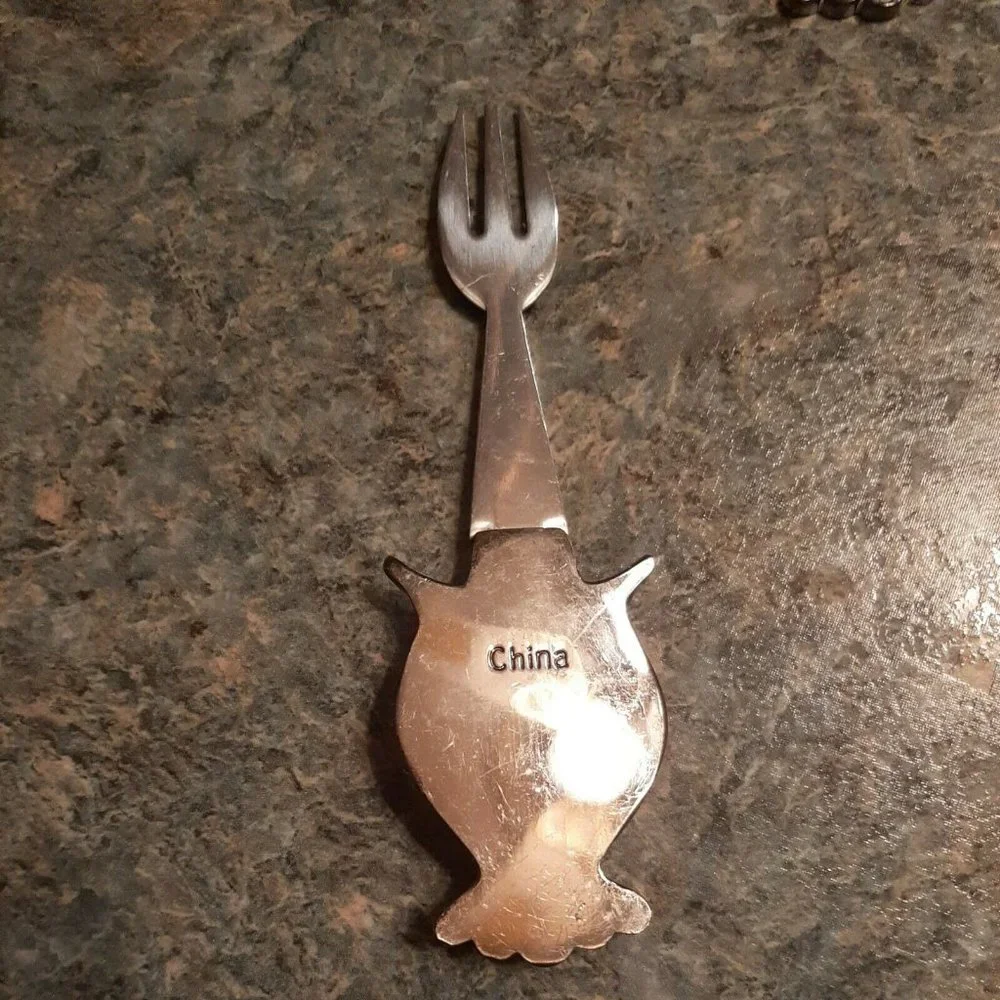 4 Pc. Owl Themed Appetizer Spreader Fork Knife and Cheese Cutter